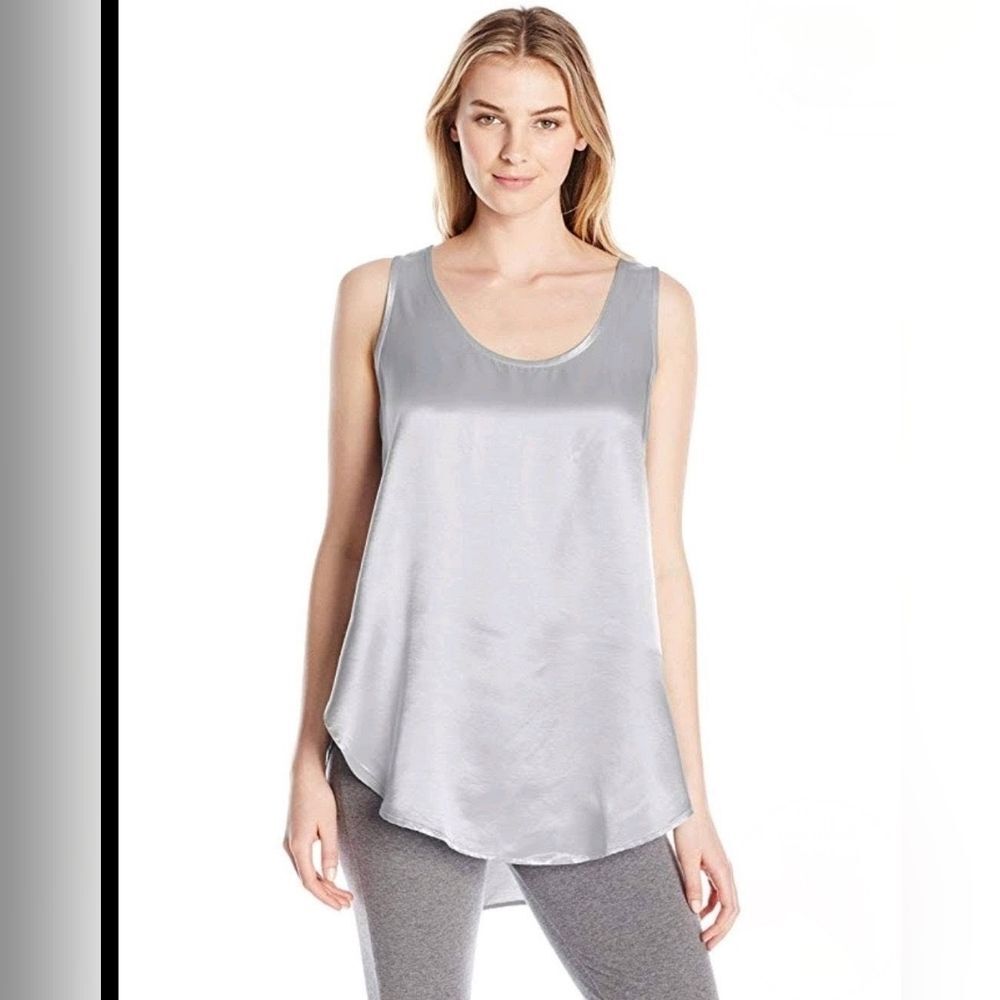 PJ Harlow Jackie Satin High/Low Cami With Slits.